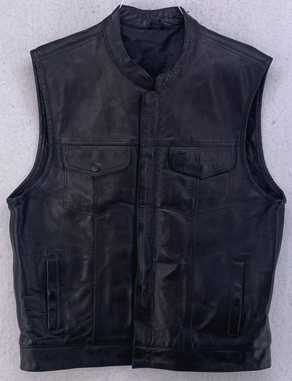TA Truck Service Leather Vest Mens Large Black Embossed Michelin Goodyear Tire